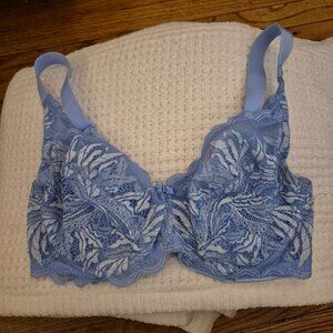 Paramour by Felina Peridot Underwire Blue Bra Size 34 DD 34E